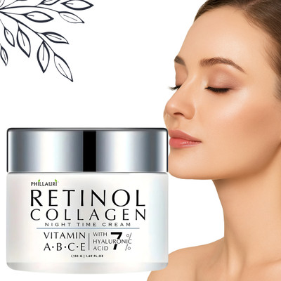 Phillauri Night Time Face Cream | Retinol & Collagen Blend | Lightweight Formula(50 g)