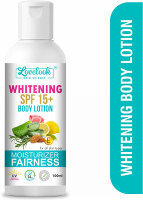 Lovelook Whitening Body Lotion SPF 15 + Moisturiser Fairness Cream for Face, Hand & Body(100 ml)