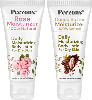 Peezons Rose With Cocoa Butter Body Lotion for Smooth And Healthy Skin(200 ml)