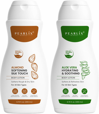 Pearlix Almond & Aloe Vera Body Lotion Deep Moisturizing & Nourishing Lotion Soft Skin(400 ml)