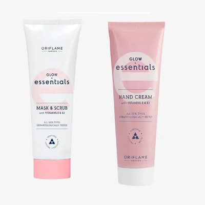 Oriflame Sweden glow eesntials hand & glow essentiaLS MASK & SCRUB(150 ml)