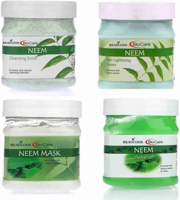 BEAUCODE BioCare Pure Neem Skin Face Scrub+gel+mask+cream(1000 ml)