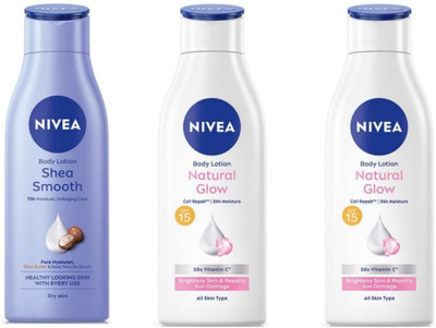 NIVEA 1 Shea Smooth Milk 75ml & 2 Cell Repair 75ml Lotion Set of 3(225 ml)