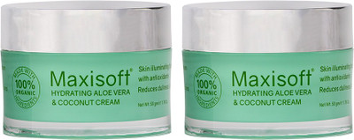 Maxisoft Hydrating Aloe & Coconut Cream | Paraben Free| All skin types (50 gm- Pack of 2)(100 g)