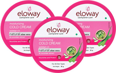 Eloway Moisturising Cold Cream with Aloe Vera & Cucumber | SPF 15 | For All Skin Types(150 g)