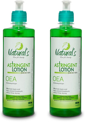 Natural's Care for Beauty Astringent Lotion for Face with Oily Skin and Pimples, Pack of 2(500 ml)