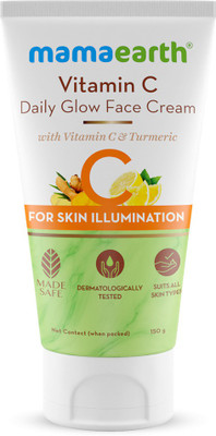 MamaEarth Vitamin C Daily Glow Face Cream With Vitamin C & Turmeric for Skin Illumination (150 g)