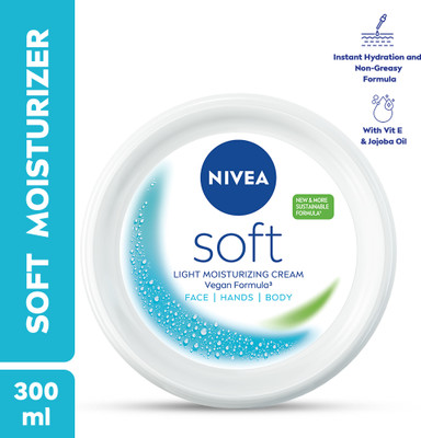 NIVEA Soft Light Moisturizer Cream For Face, Hand & Body, with Vitamin E & Jojoba Oil(300 ml)