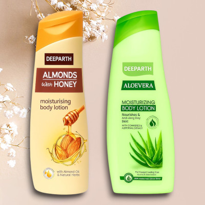 Deeparth Aloe Vera Honey Lotion | Herbal Nourishing Formula | 100ML Each Pack(200 ml)