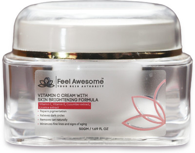 Feel awesome Vitamin C Cream for Glowing and Radiant Skin (50 grams)(50 g)