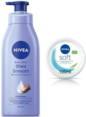 NIVEA Smooth Milk 400ml & Soft Cream 100ml set of 2(500 ml)