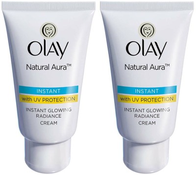 OLAY Natural Aura Vitamin B3, Pro B5, E with UV Protection, 40g Each, Pack Of 2(80 g)