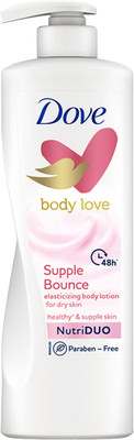 DOVE Body Love Supple Bounce Body Lotion for Dry Skin Paraben Free(400 ml)