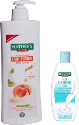 Nature's Essence FRUIT & SERUM+DEEP CLEASING MILK 2PCS(500 ml)