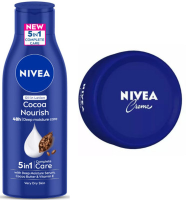 NIVEA Coco Nourish 200ml Lotion & Blue Cream 200Ml Set of 2pc(400 ml)