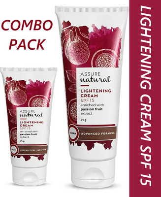 ASSURE Natural Lightening Cream with SPF 15 increases hydration PACK OF 2(150 g)