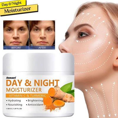 Sonavi Day & Night Moisturizer with Turmeric and Vitamin C Gentle Daily Care Pack of 1(50 g)