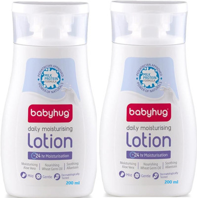 babyhug Milk Protein Formula Daily Moisturising Lotion (200ml) Pack of 2(400 ml)