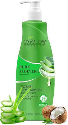 OXYGLOW Pure Aloevera Intense Moisturising Body Lotion with coconut Oil & Vitamin E(300 g)