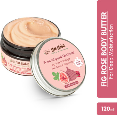 Nat Habit Fig Rose Prima Skin Malai/Cream For clarity & brightening 24HR Moisture Control(120 ml)