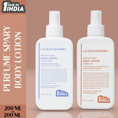 La'bangerry Perfume Spray Body Lotion Combo,Hydrating & Fragrant Combo 400ml Pack of 2(400 ml)