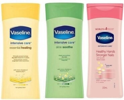 Vaseline Intansive Care Deep Moisturiser + Aloevera + Daily Bright Body Lotion 100G X 3N(300 g)