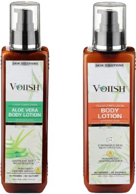 VOIISH Aloe Vera & Natural Body Lotion Combo Pack for Deep Moisturizing-(200 mlX2)(400 ml)