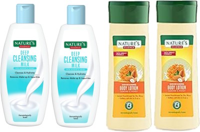 Nature's Essence DEEP CLEANSING MILK+NOURSHING BODY LOTION 100MLX4(320MRP)(400 ml)