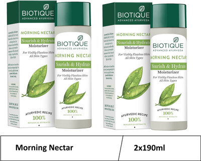 BIOTIQUE MORNING NECTAR Nourish & Hydrate Moisturizer 2x190ml(380 ml)