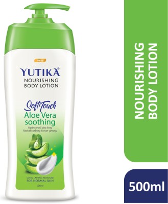 Yutika Nourishing Body Lotion Soft Touch Aloe Vera Soothing 500ml Long Lasting Moisture for Normal Skins(500 ml)