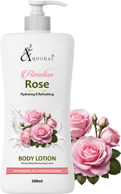 AQUORAL Himalian Rose Body Lotion with Rose Water and Milk For Deep Hydration(500 ml)