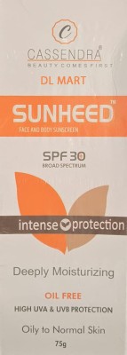 DL MART cassendra sunheed face and body sunscreen SPF 30+ PACK OF 1(75 g)