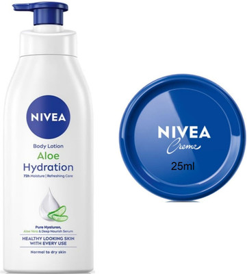 NIVEA Aloe Hydration 400ml Blue creme 25ml Set of 2(425 ml)