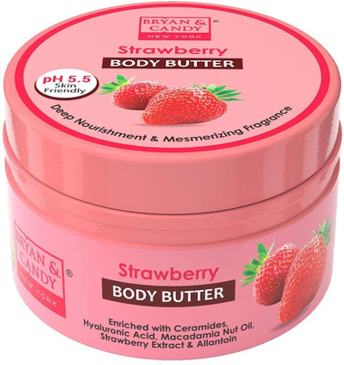 Bryan & Candy Strawberry Body Butter | Ph5.5 Skin Friendly | 72hrs Moisturization(100 g)