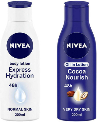 NIVEA Natural Glow Cell Repair 200ml and Smooth Milk 200ml Lotion(400 ml)