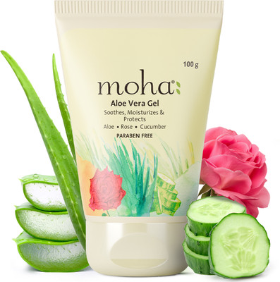 Moha Aloe vera Gel enriched With Rose and Cucumber (100 gm)(100 g)