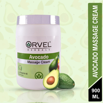 orvel HERBALS MOISTURIZING AVOCADO FACE MASSAGE CREAM WITH VITAMIN E AND TEA TREE OIL(900 ml)