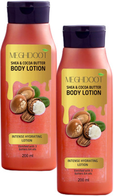 MEGHDOOT 200ml Shea and Cocoa Butter Intense Hydrating Body Lotion Pack of 2(400 ml)