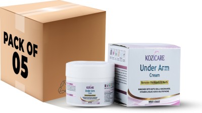 Kozicare Under Arm Cream For Remove Black Spots & Warts – 50gm (Pack of 5)(250 g)