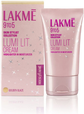 Lakmé Lumi Lit Cream - Moisturizer + Highlighter| Niacinamide & Hyaluronic Acid - Gold(60 g)