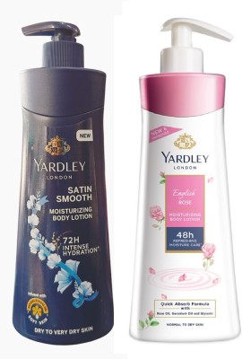 Yardley London SATIN SMOOTH & ENGLISH ROSE BODY LOTION,(800 ml)