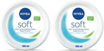 NIVEA SOFT LIGHT MOISTURIZING CREAM 100 ML ( PACK OF 2 )(200 ml)