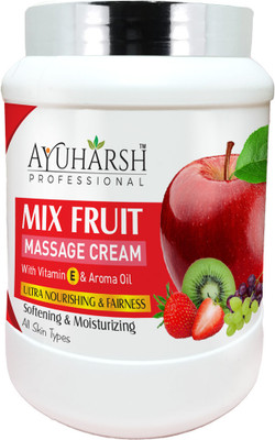 Ayuharsh Fruit Massage Cream 1 KG with Vitamin E and Fruit Extracts for Glowing Skin(1000 ml)