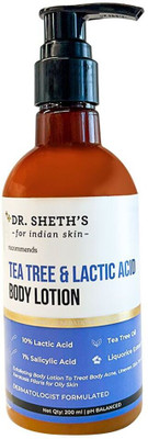 Dr. Sheth's Tea Tree & Lactic Acid Body Lotion, Helps to Reduce Body Acne(200 ml)
