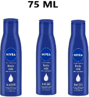 NIVEA Body milk 75 ml each Pack of 3 B (225 ml) A(225 ml)
