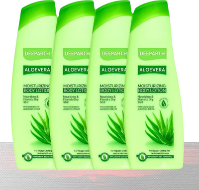 Deeparth Aloe Vera Body Lotion Pack of 4 | Deep Hydration 100ml Each(400 ml)
