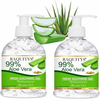 RAQUITYS Aloevera Gel (Pack of 2pc 300 g each) (600 ml)(600 ml)