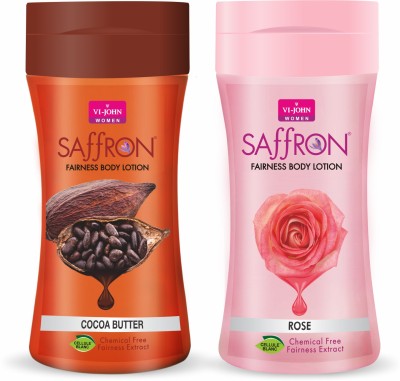 VI-JOHN Saffron Roses and Cocoa Butter Body Lotion Deep Care Moisturization(500 ml)