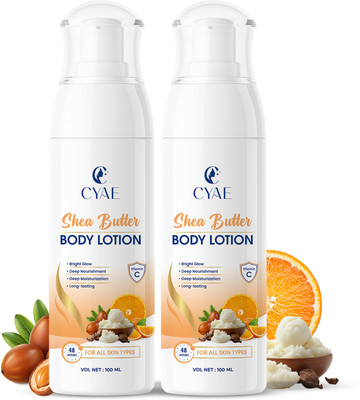 cyae Shea Butter Body Lotion-long-lasting,Deep Moisturization 100ml Pack 2(200 ml)