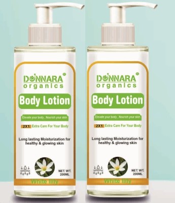 Donnara Organics Body Lotion Elevate Your Body Nourish Skin with White Lily Extract (200ml) Pack2(400 ml)